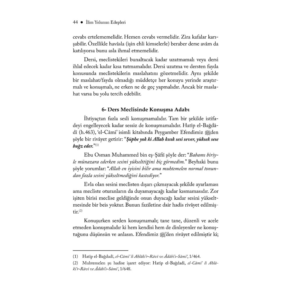 İlim Yolunun Edepleri (Tezkiretüs Sami)