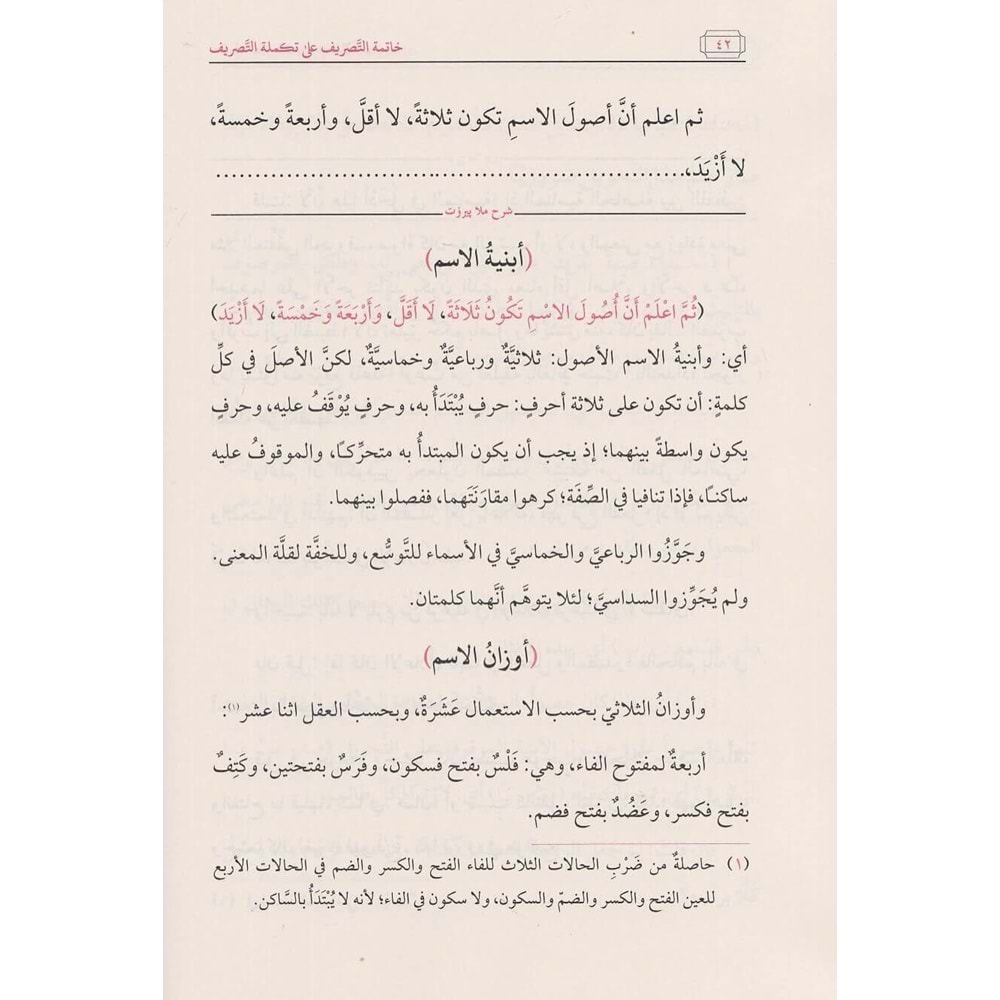 Hatimetut Tesrif ela Tekmiletut Tasrif / خا تمة التصريف علئ تكملت التصريف